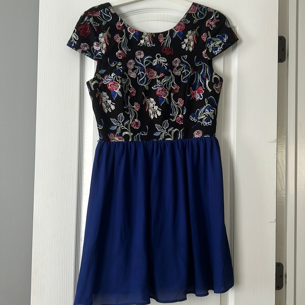Blue and Floral Dress